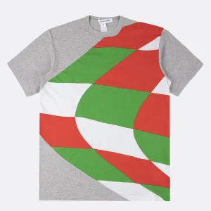 MENS T-SHIRT KNIT TOP GREY / MIX