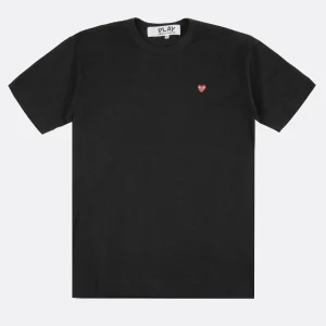 PLAY CDG T-SHIRT-BLACK/SMALL RED HEART EMBLEM