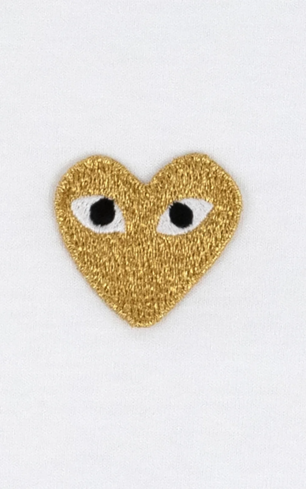 PLAY CDG T-SHIRT-WHITE/GOLD HEART EMBLEM – Image 4