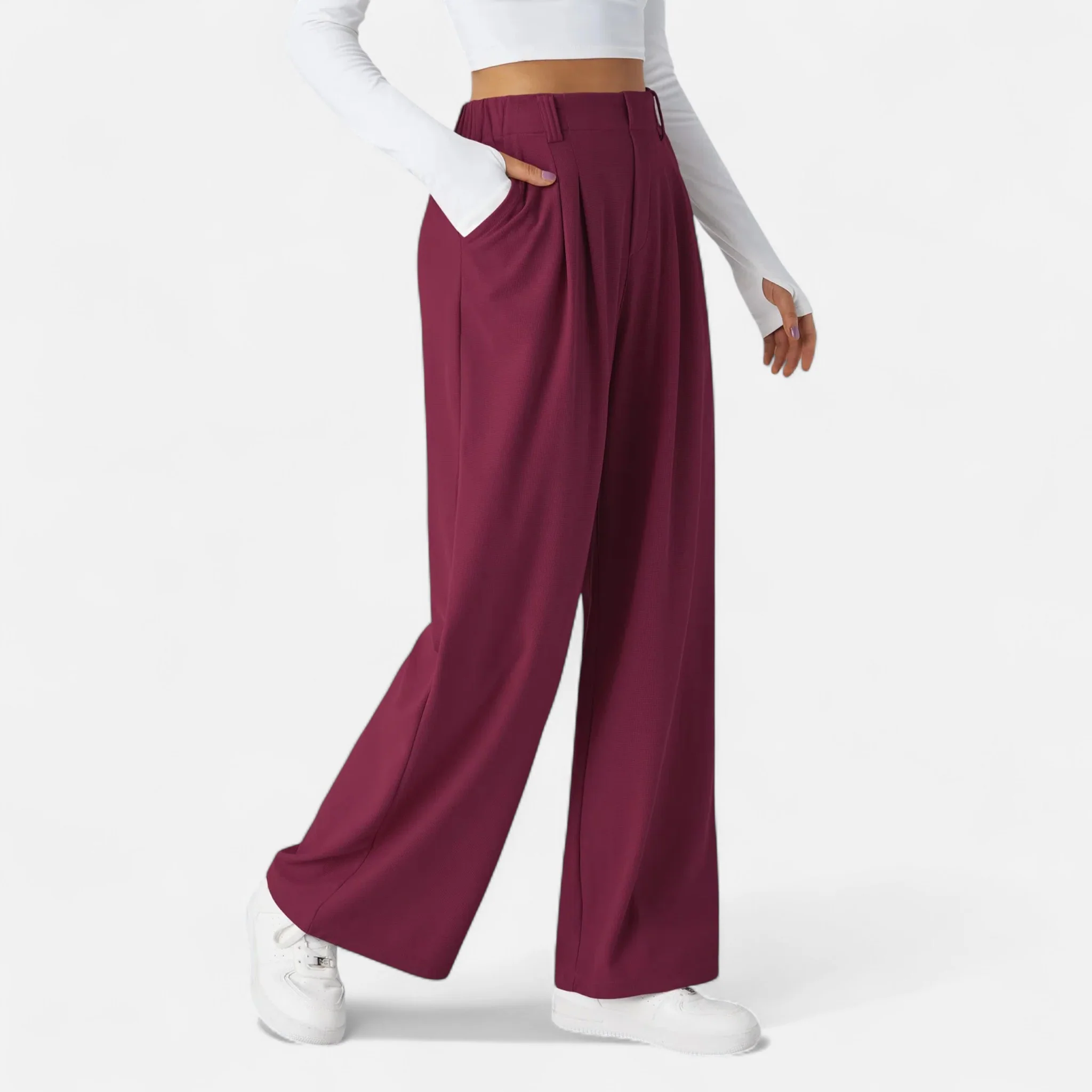 Amarendi | Pantalon Femme De Travail Classique À Jambes Larges