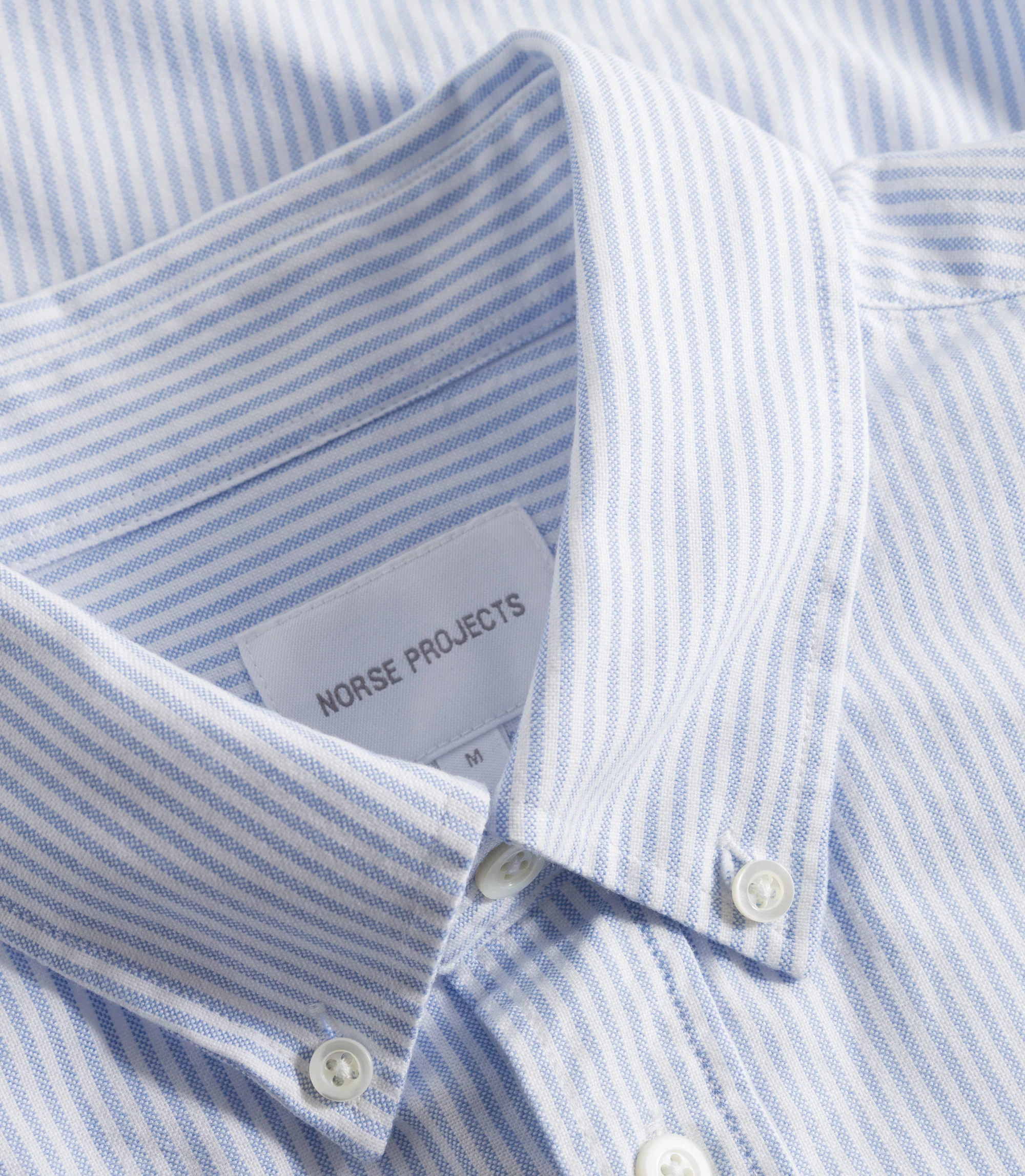 NORSE STANDARD OXFORD BD SHIRT PALE BLUE STRIPE – Image 4