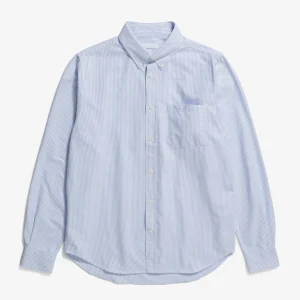 NORSE STANDARD OXFORD BD SHIRT PALE BLUE STRIPE