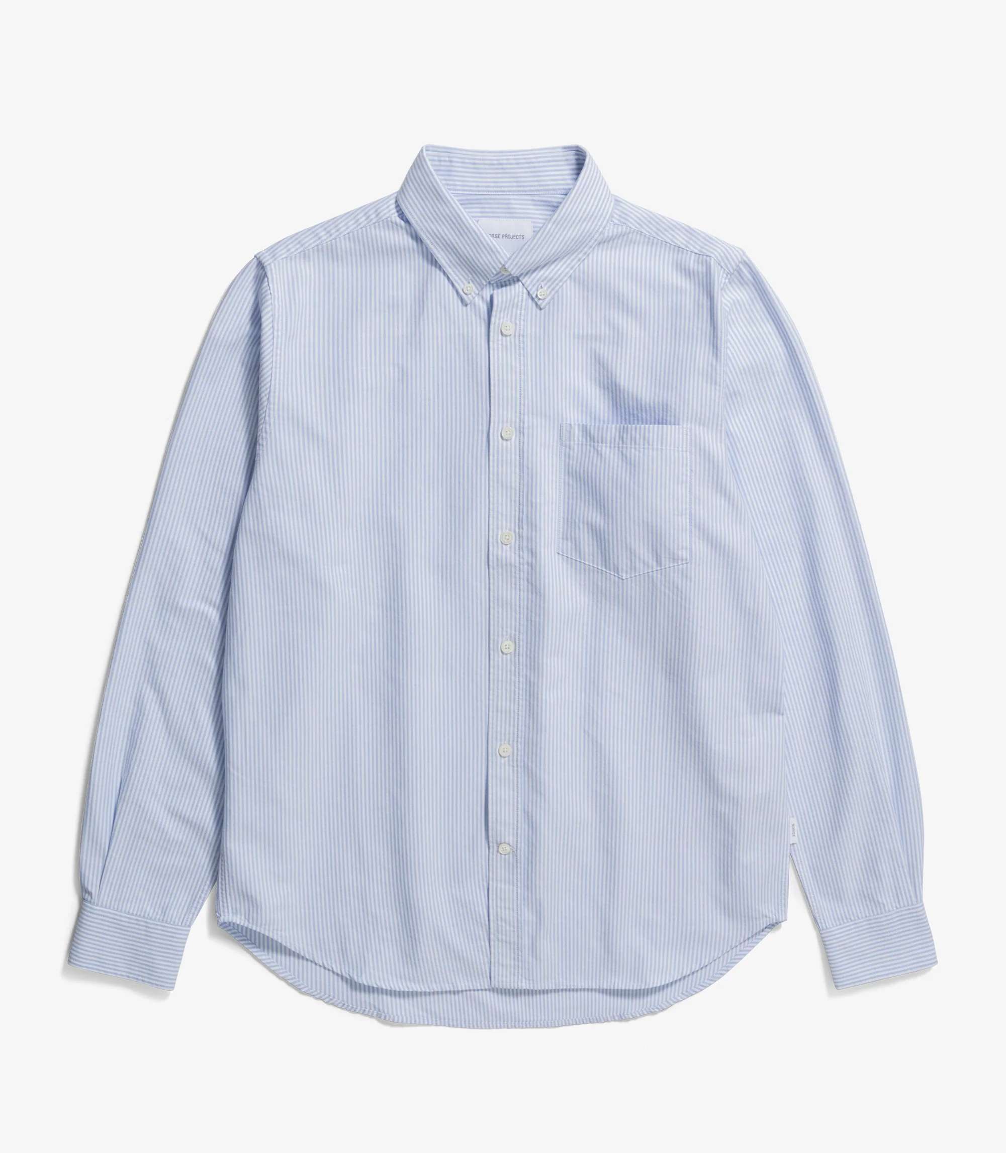 NORSE STANDARD OXFORD BD SHIRT PALE BLUE STRIPE