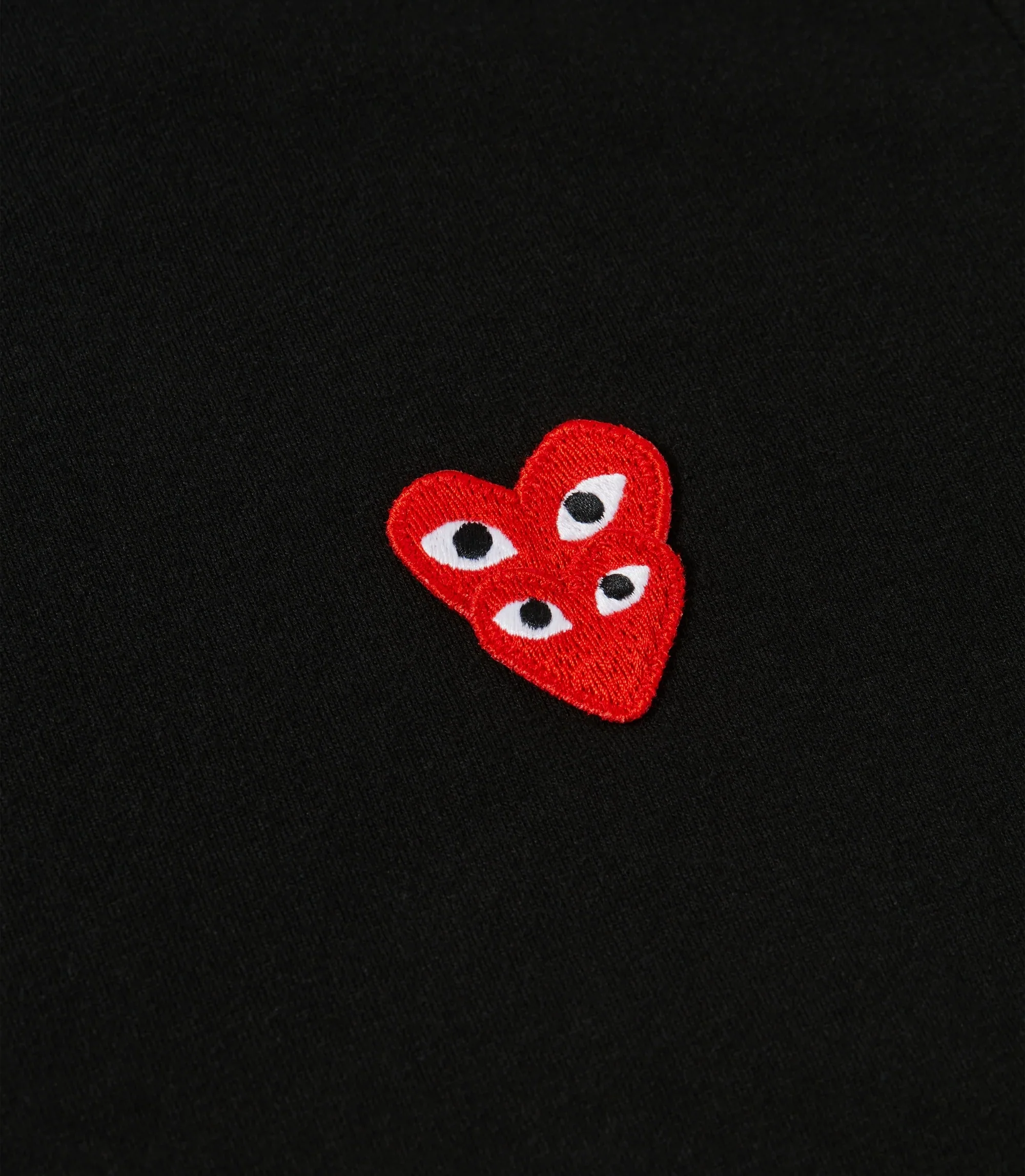 PLAY CDG T-SHIRT DOUBLE RED HEART BLACK – Image 2