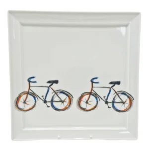 ASSIETE CARRE BICYCLETTE 26CM