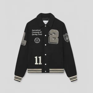 Les Deux || Wool Varsity Jacket - Black