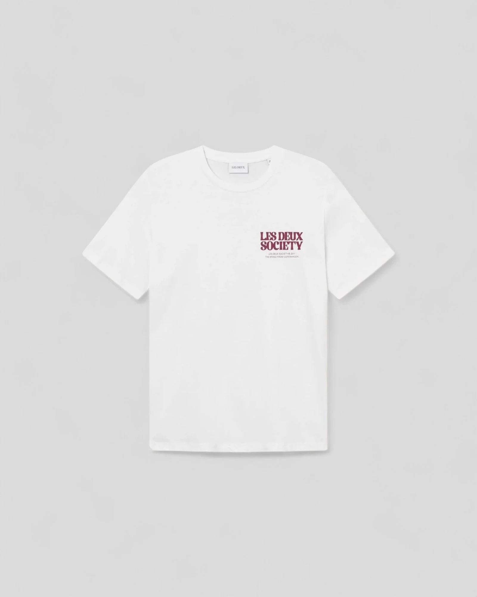 Les Deux || Society T-Shirt - White/ Beet red – Image 2