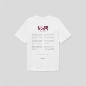 Les Deux || Society T-Shirt - White/ Beet red