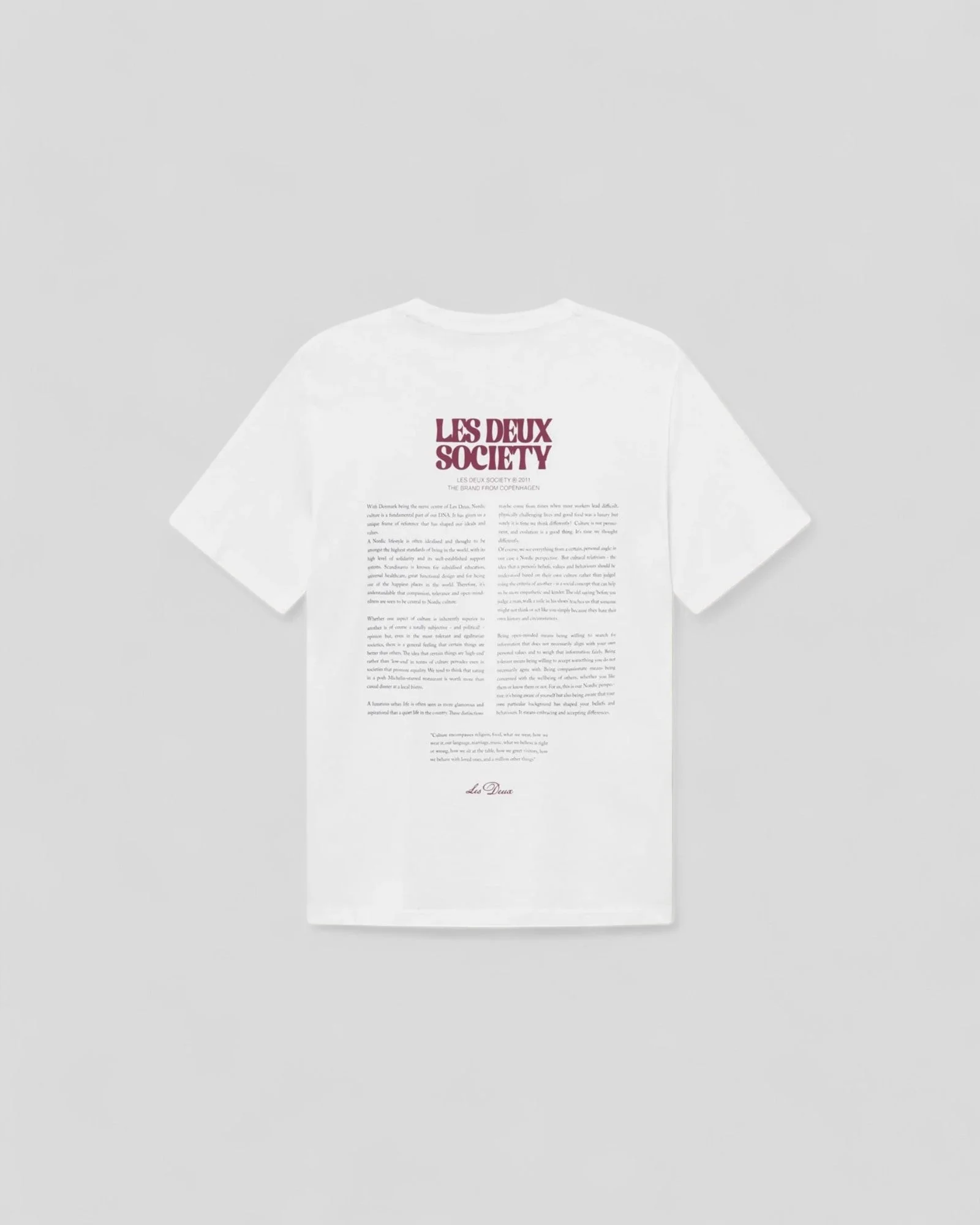 Les Deux || Society T-Shirt - White/ Beet red