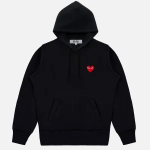 PLAY CDG HOODIE BLACK/RED HEART EMBLEM