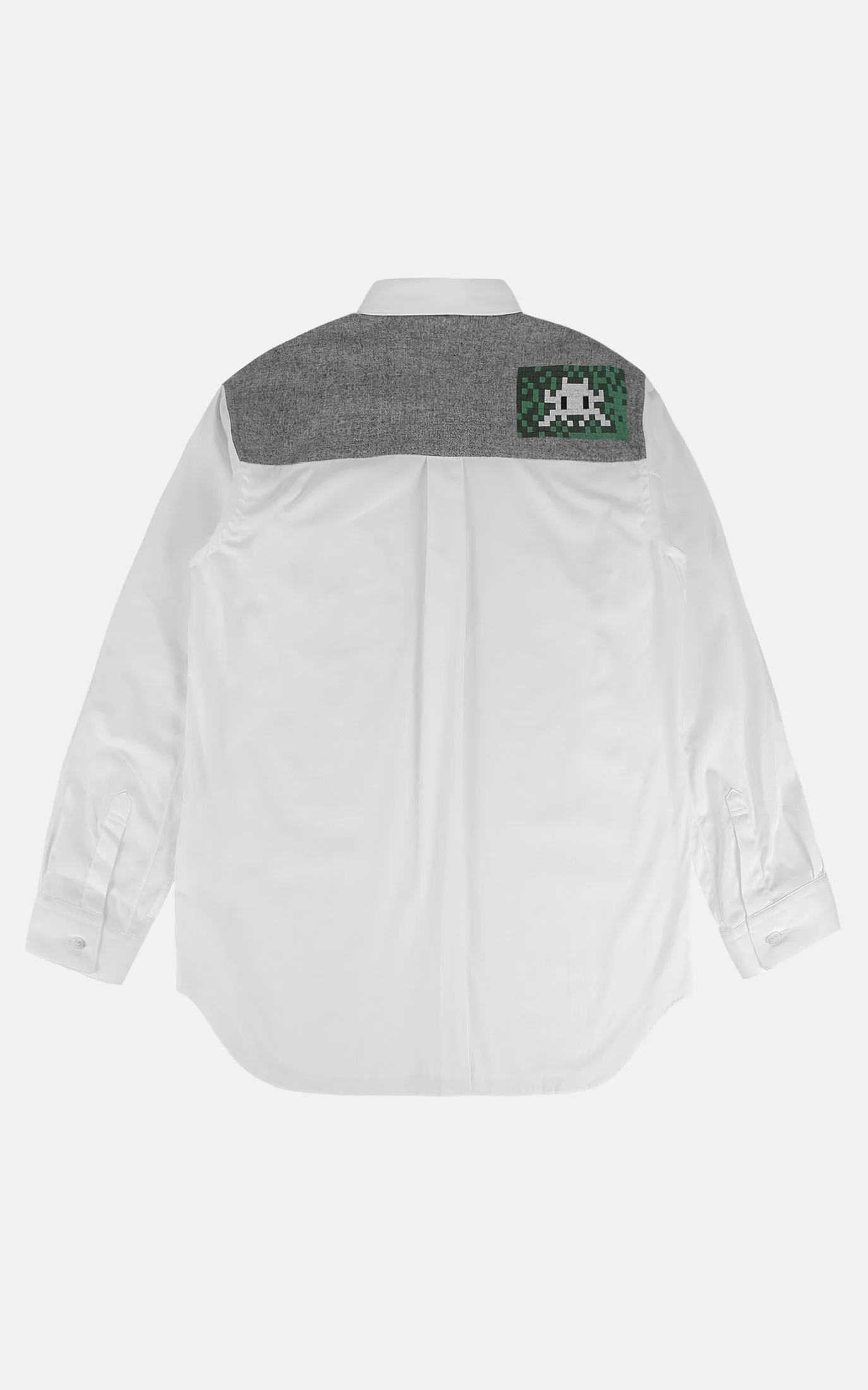 MENS SHIRT WOVEN SPACE INVADER WHITE / GREY – Image 2