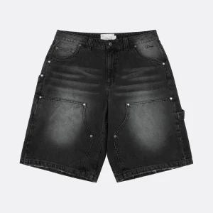 CARPENTER DENIM SHORT SANDBLASTED BLACK