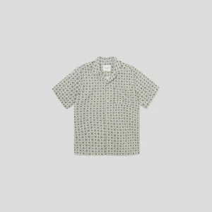 Les Deux || Tapestry SS Shirt - Ivory/ Light Jade Green