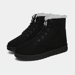 Bottines d'hiver fourrées à lacets pour femme