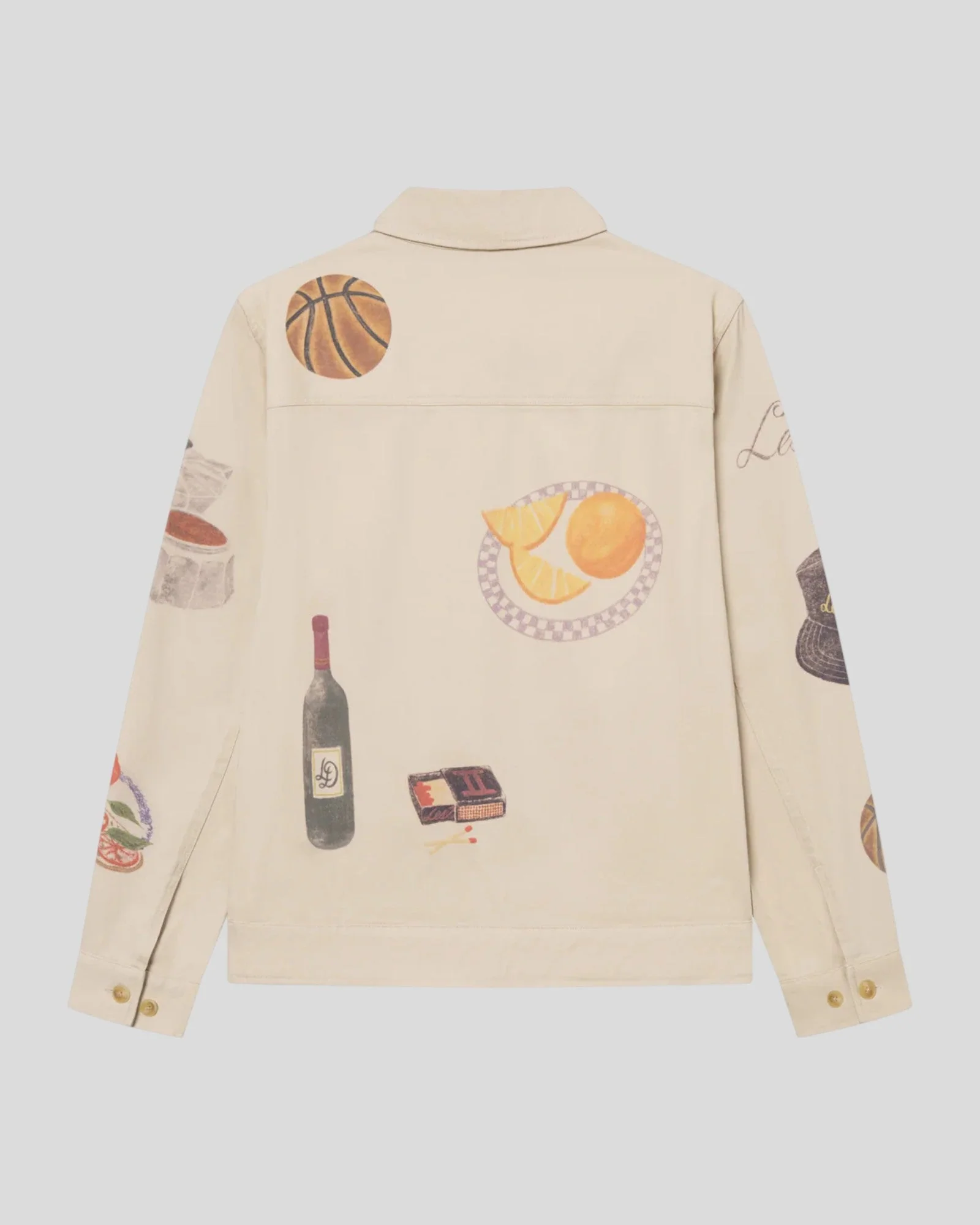 Les Deux || Robert AOP Twill Jacket - Oyster Gray / White – Image 2