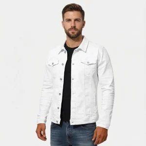 Veste en denim ajustée au style urbain pour homme