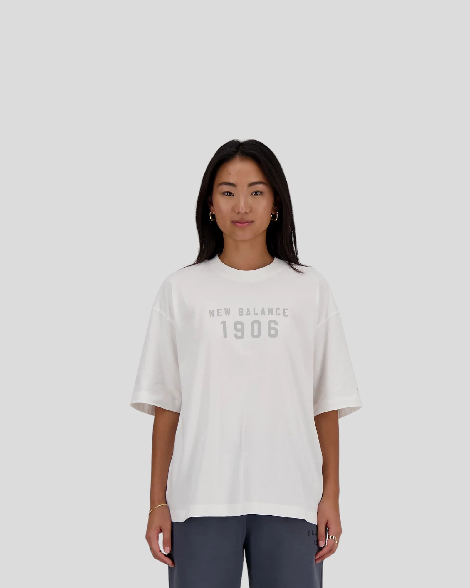 New Balance ||Iconic Collegiate Jersey Oversized T-Shirt - White